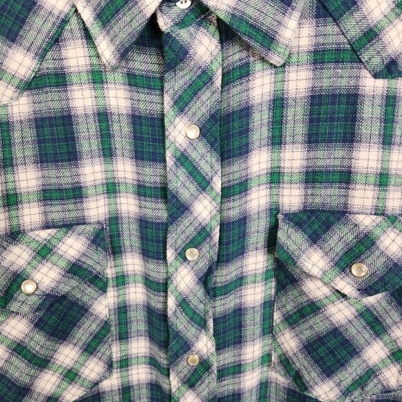 Wrangler Wrancher Shirts Men's Peal Snap Button Down Size 2XT - Picture 5 of 6